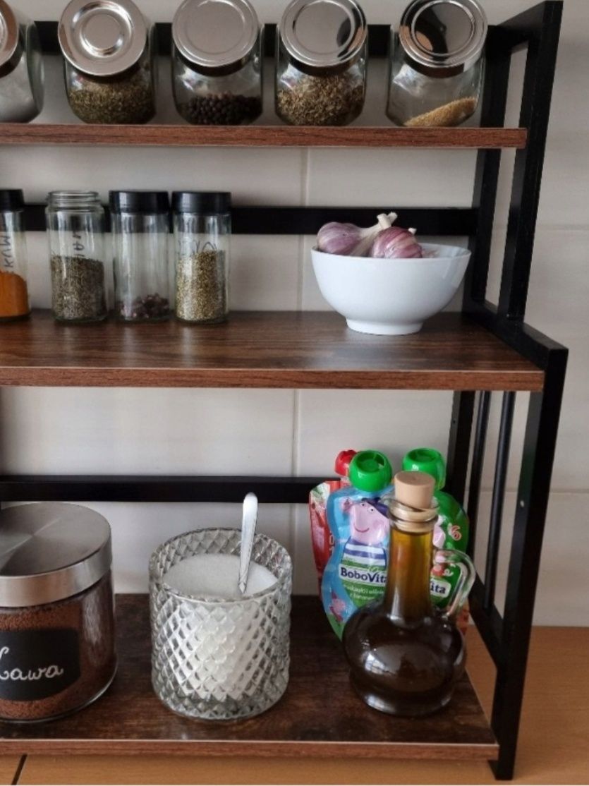 Solidny Organizer Stojak Kuchenny Półka Regał Loft Industrial