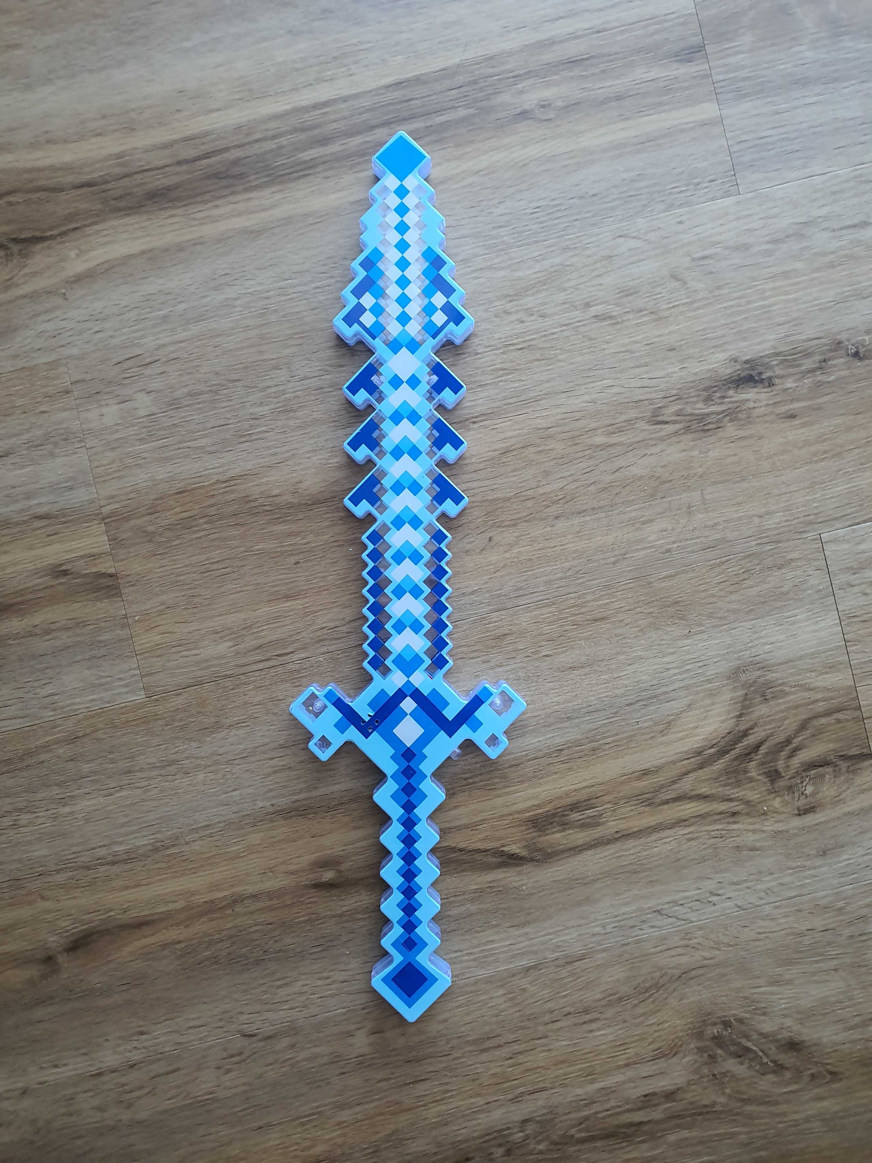 MIECZ Diamentowy 50CM jak Minecraft LED DZWIĘK zabawka ŚWIECĄCY GRAJ