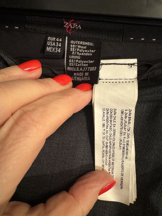 Spodnie męskie Zara wełna cienkie