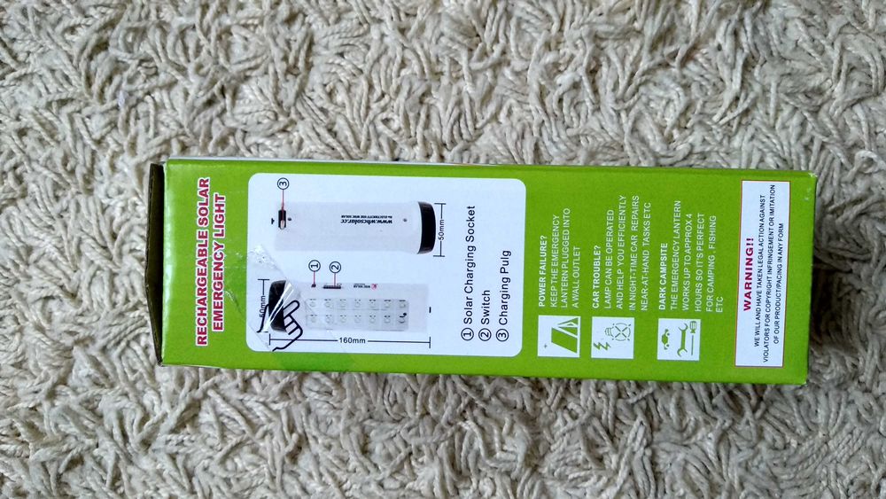 WHC Solar фонарик-лампа светодиодный, Аккумуляторный LED