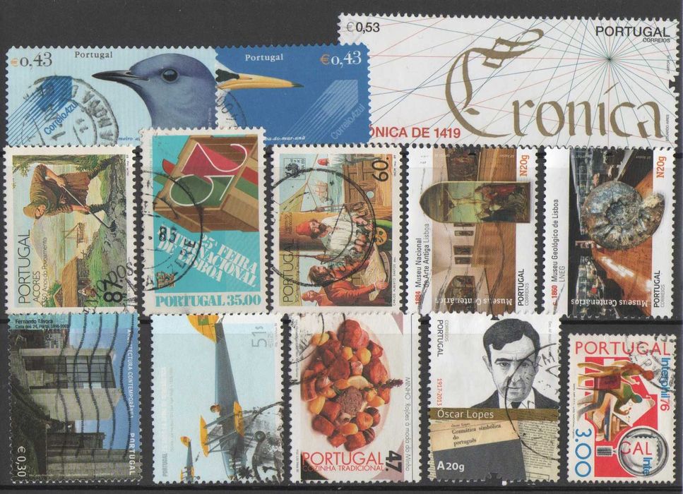 Filatelia; 86 selos de Portugal