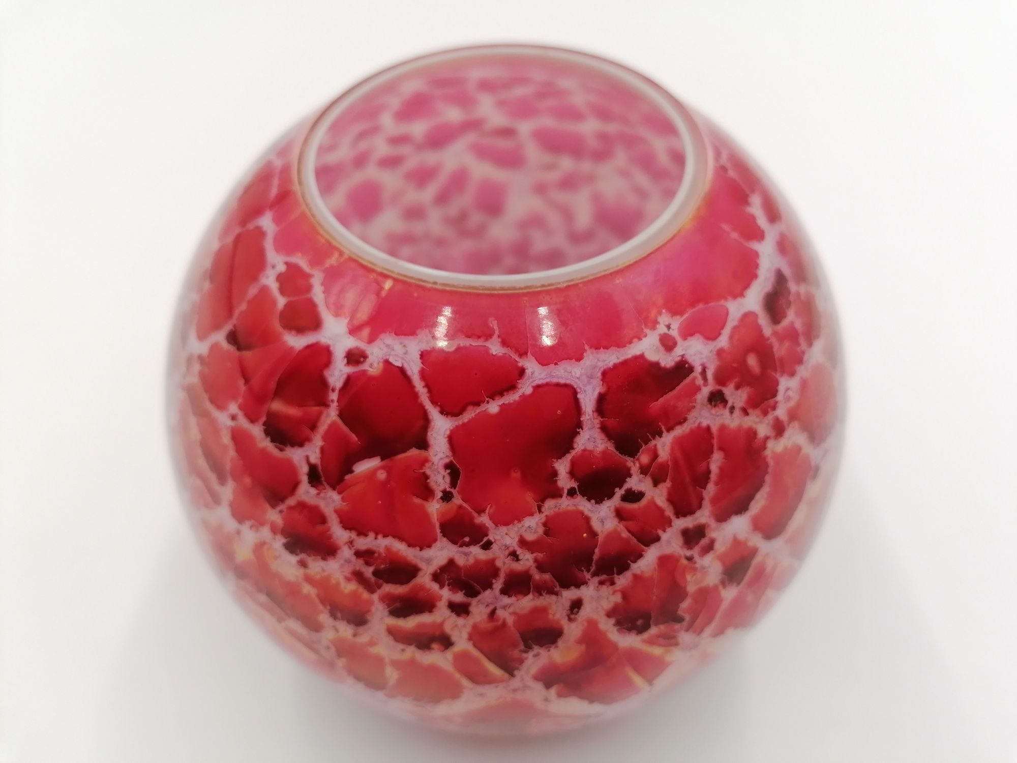 Przepiękny szklany wazon z kształcie kuli polecam