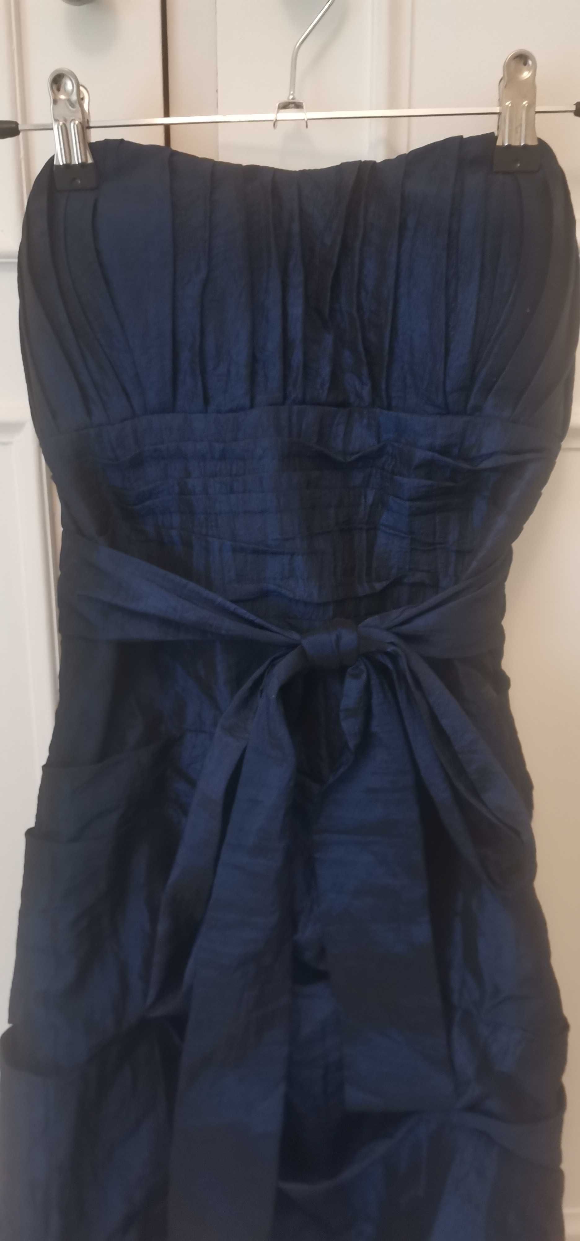 Vestido de cerimónia azul escuro