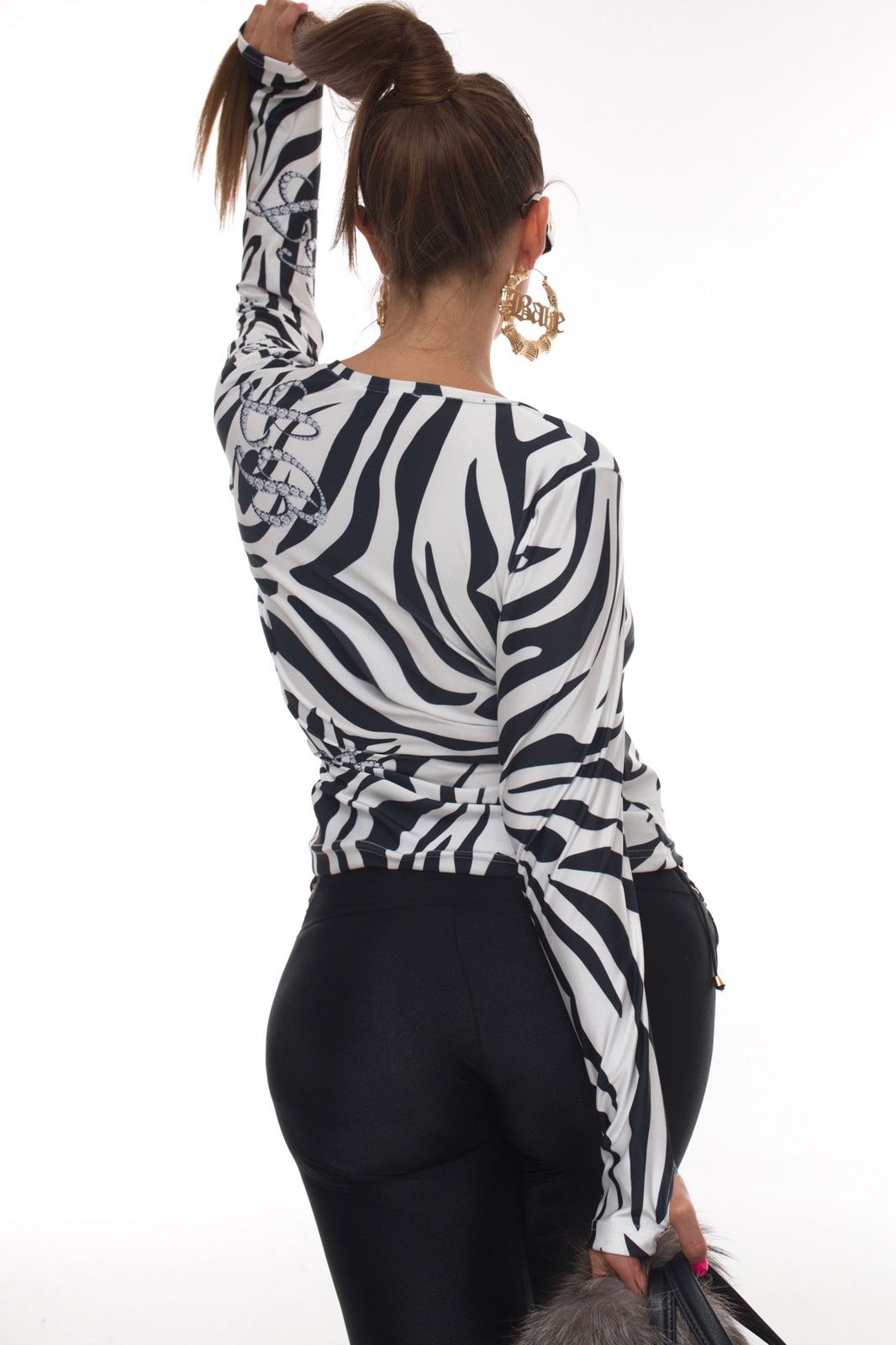 Elegancka bluzka zebra trzy kolory logo Lola bianka