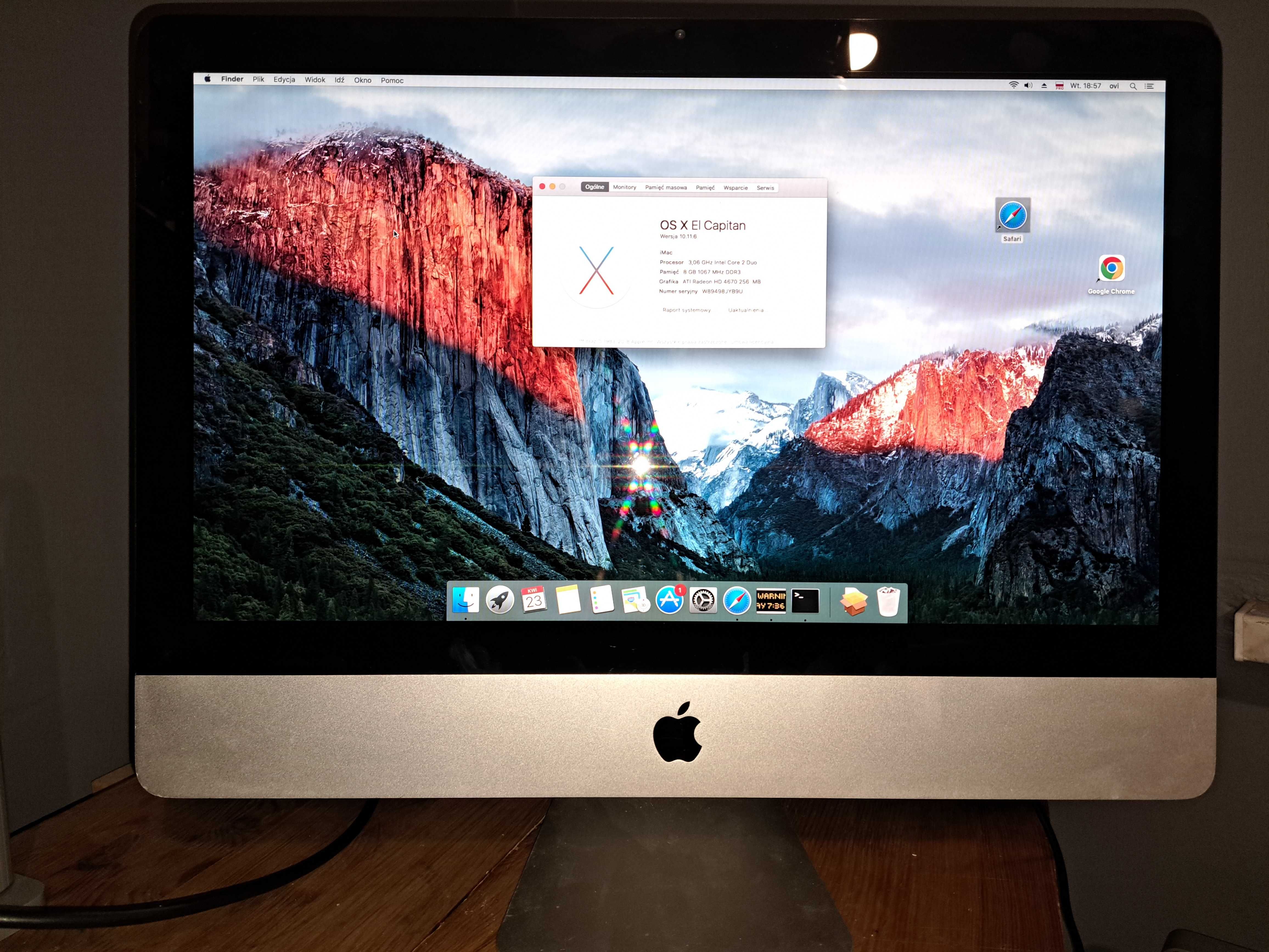 iMac Core2Duo 21.5" Late 2009	3.06GHz E7600 8GB RAM, SSD 256, emc 2308