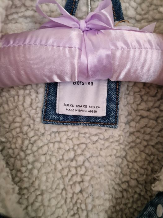 Kurtka jeansowa z kożuchem bershka XS 34