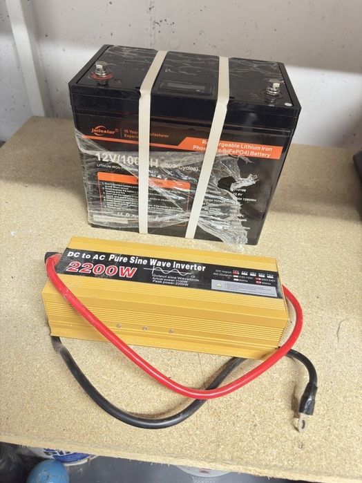 Акумулятор LIfePO4 100ah  + інвертор 2200