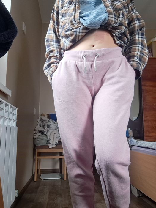Рожеві утеплені спортивні штани М б/у