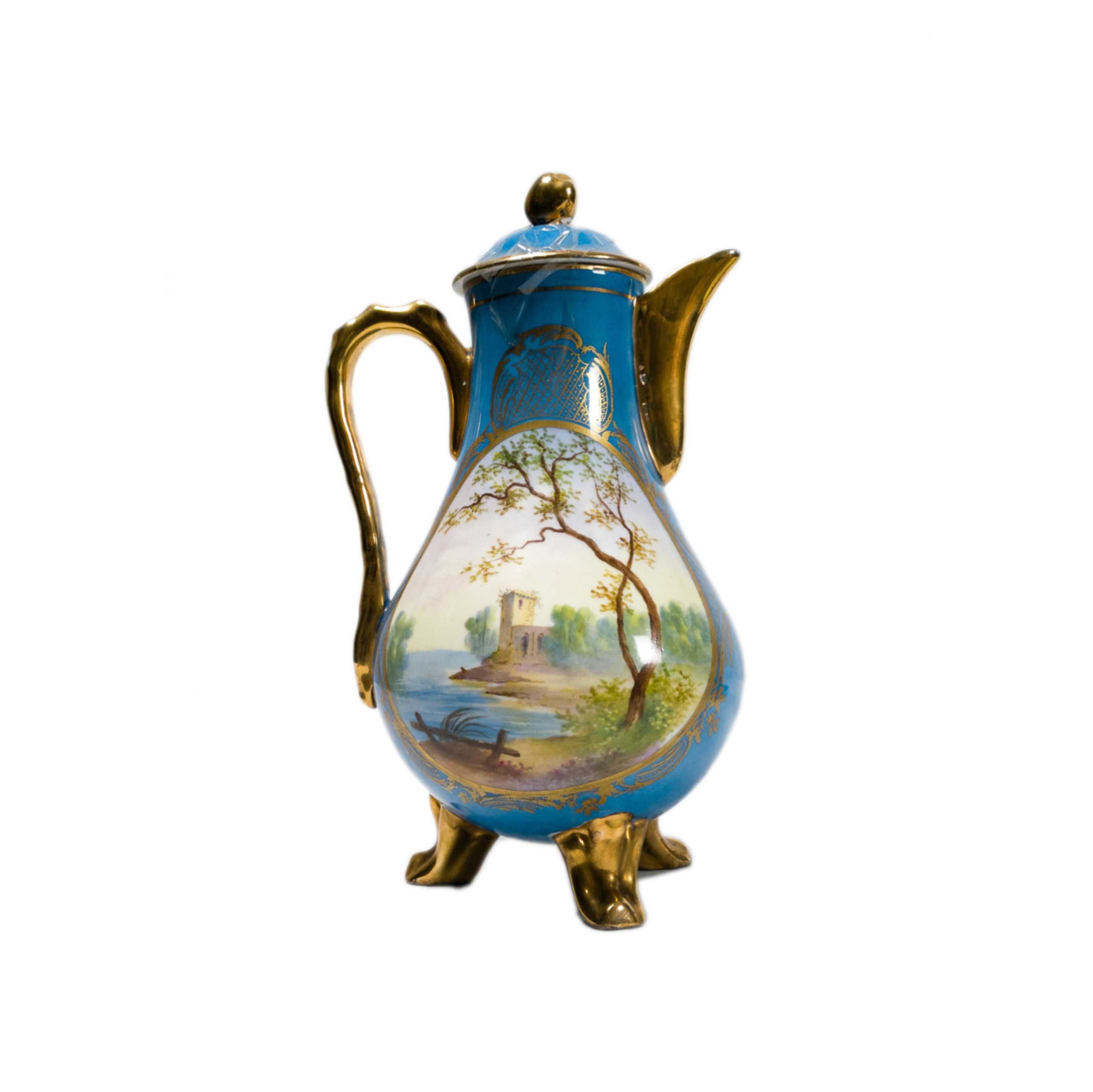 Serviço chá porcelana azul Manufatura Nacional Sevres | século XVIII