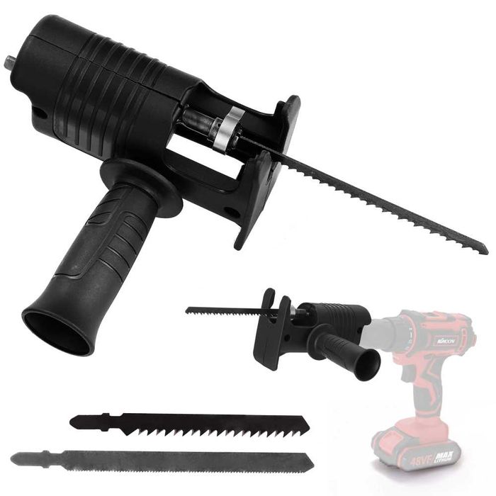 Насадка-лобзик для дриля + 3 полотна / Лобзик насадка на дриль