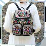 Plecak damski boho haftowany w kwiaty Vintage pojemny