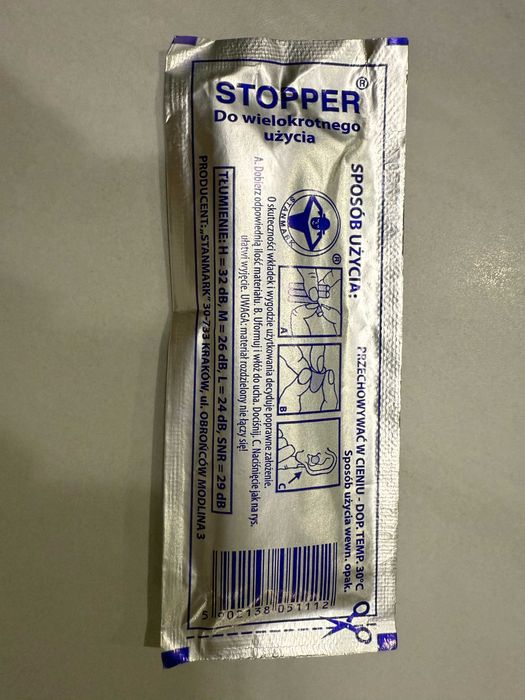 NOWE 5 opakowań stoppery Stopper w sreberku tłumi hałas
