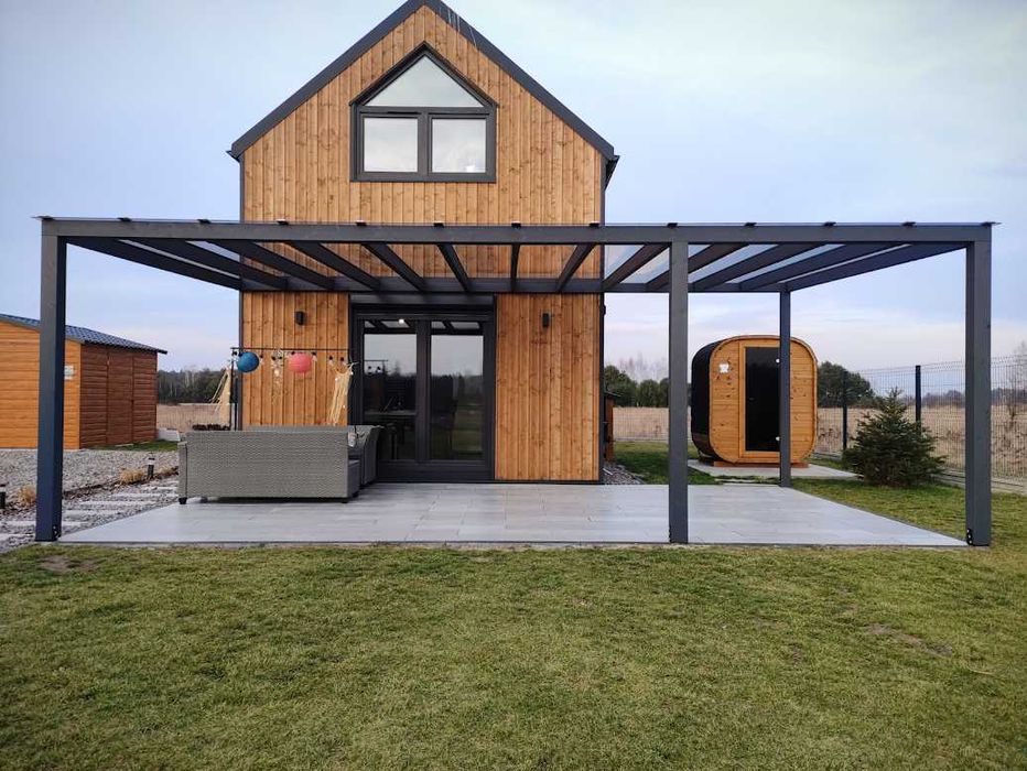 Pergola, taras, altana, wiata, drewno BSH, poliwęglan, zadaszenie