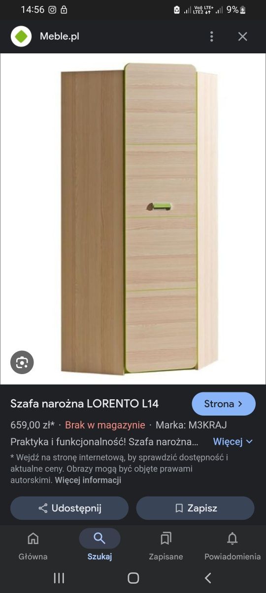 Szafa LORENTO 71/188 Narożna