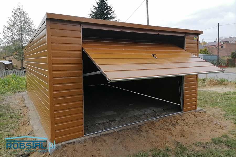 Garaż Drewnopodobny 4x5 PREMIUM  Brama uchylna CAŁA POLSKA