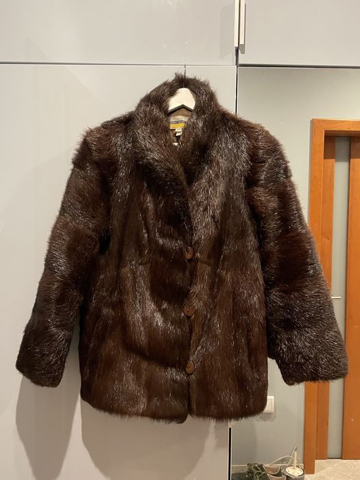 naturalne brązowe futro z lisa, czekoladowe i piękne, okazja