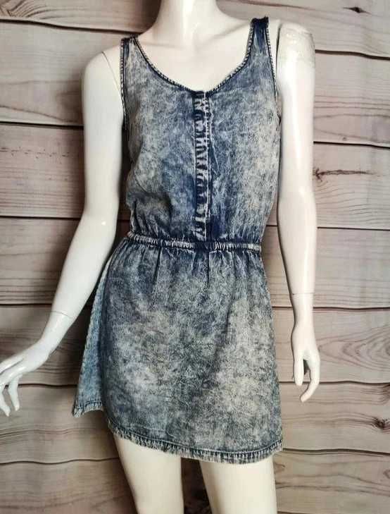 Jeansowa, dżinsowa sukienka na ramiączkach, niebieska, House XS 34