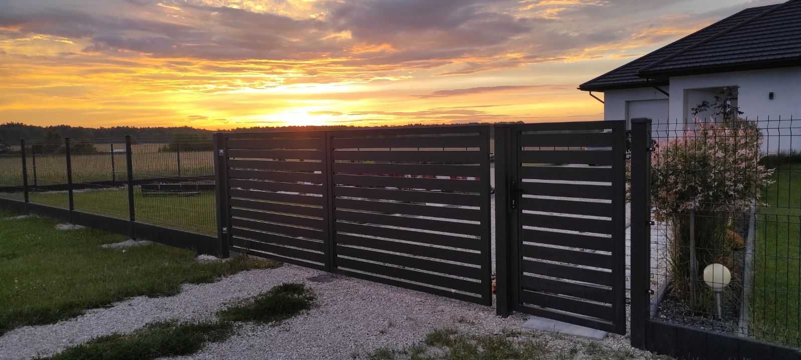 Brama Wjazdowa dwuskrzydłowa, przesuwna   Ocynk +Ral Dostępna od ręki