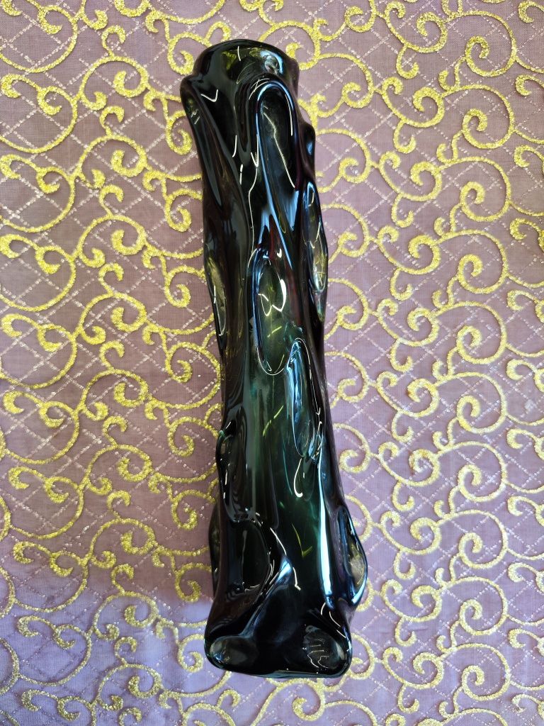 Wazon zielona butelka prl 34cm