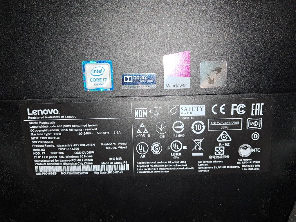 Lenovo all in one ideacenter