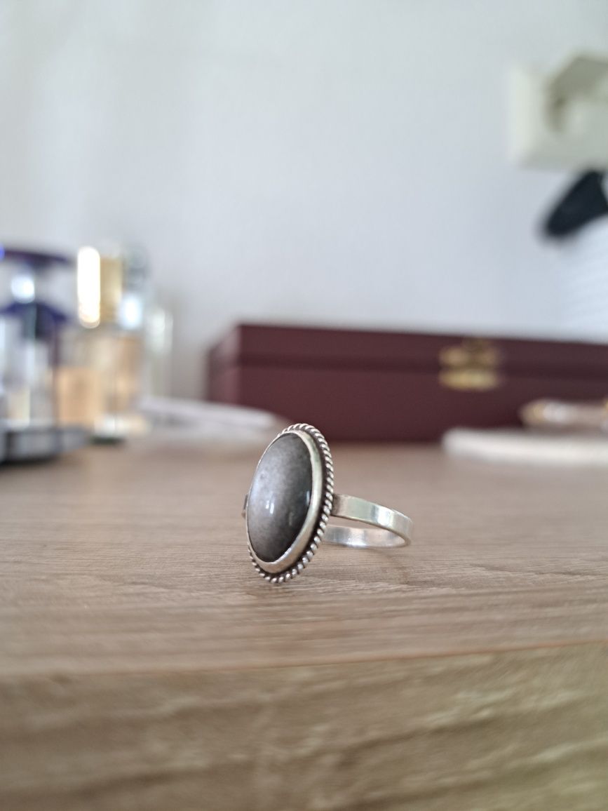 Кольцо с улекситом серебро