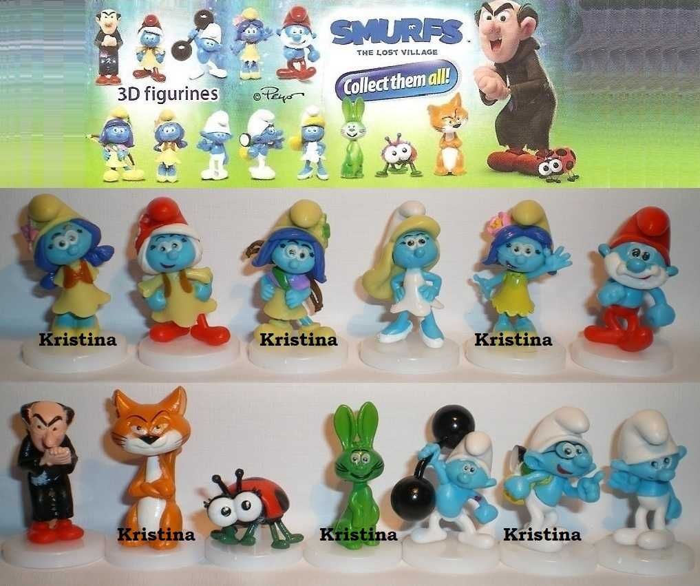 *_* Figurki Fremd Smerfy zawieszki komplet nowe 2,5 - 4 cm