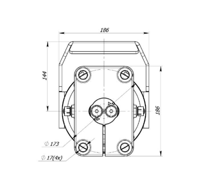 Rotator hydrauliczny 4.5 T flansza prostokątna / HDS / Wysoka osłona