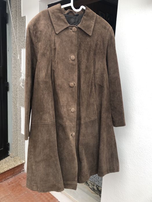 Casaco de pele de cor castanho, L