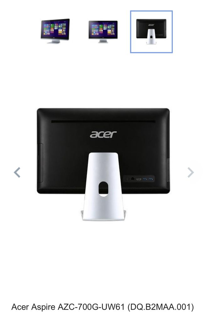 Моноблок Acer Aspire AZC-700G-UW61