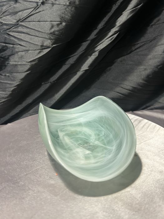 Szklana misa artystyczna – „łódeczka”, ręczne zdobienie, Made in Spain