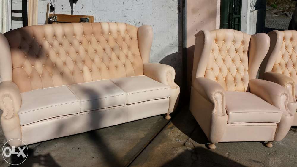 Sofas Classico Capitoné em pele natural - NOVO
