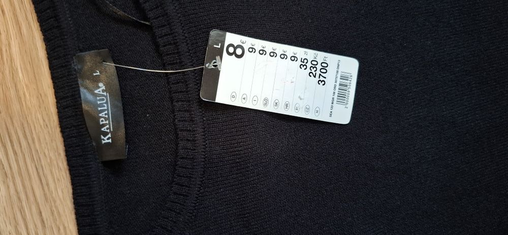 Czarny sweterek damski z metką, rozmiar L – nowy
