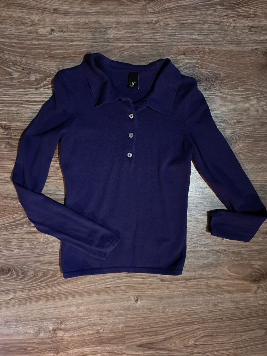 Sweter damski bawełniany fioletowy 36 S