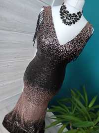 cekinowa rybka błyszcząca sukienka wieczorowa roz 46 wizytowa 3xl