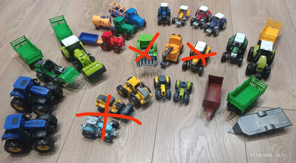 Дитячі тракторці, з причепами і без