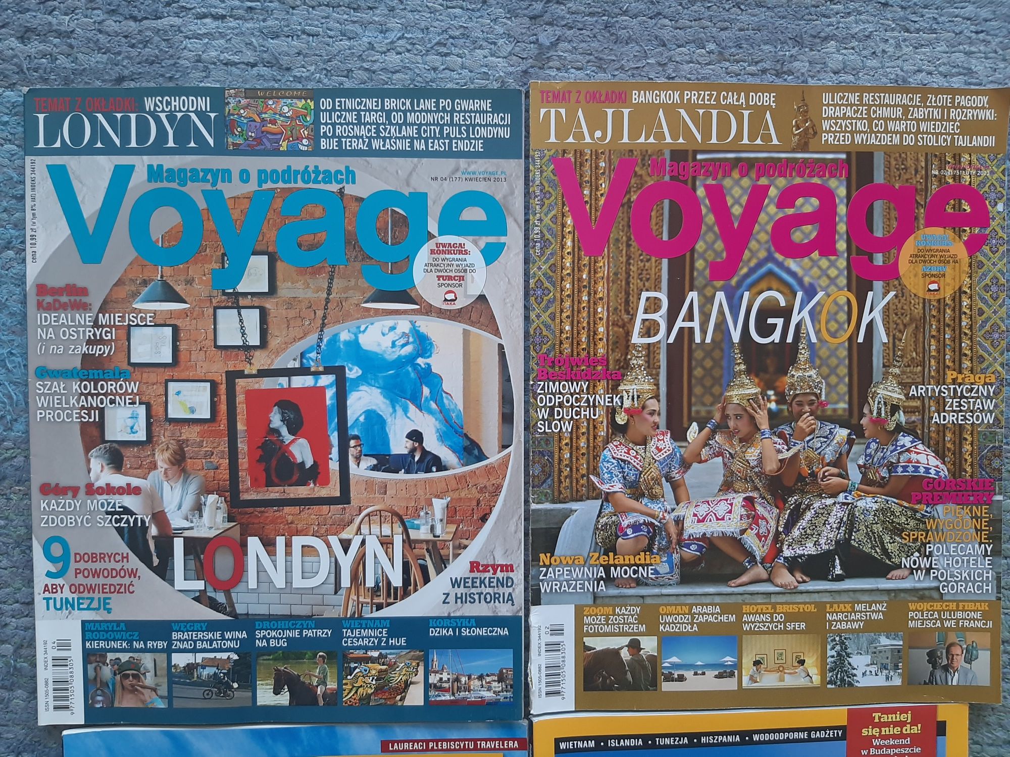 cztery magazyny "Traveler" i "Voyage" - zestaw