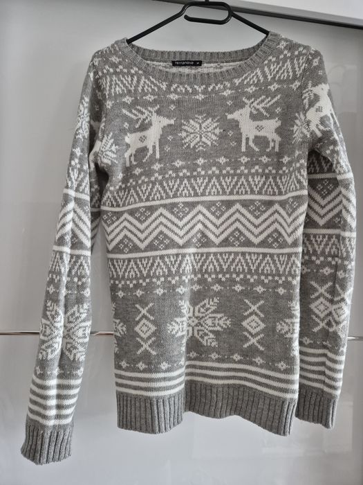 Sweter świąteczny sweterek szary