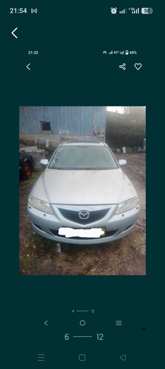 Mazda 2.0 gasolho ano 2003 so peças