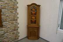 Witryna Narożna Dębowa Podświetlana 54/54 cm   (p-1286)