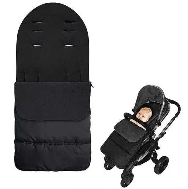 Тёплый конверт на флисе Черный BabyGo для коляски санок 1000089