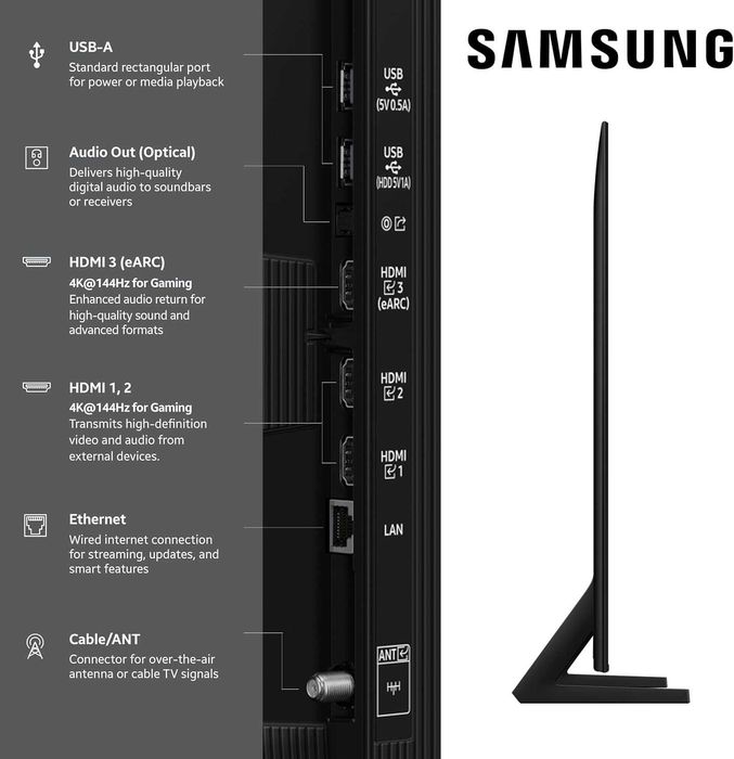 TV New 2025 QLED Samsung QE65Q8FA UltraHD 4K SmartTV Wi-FI 5GHz. HDR+