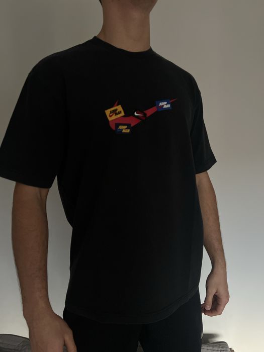 Air Jordan x Nike koszulka z nadrukiem czarna z krótkim rękawem