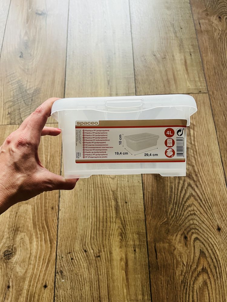 Przezroczysty pojemnik organizer z pokrywką 4l do szuflady