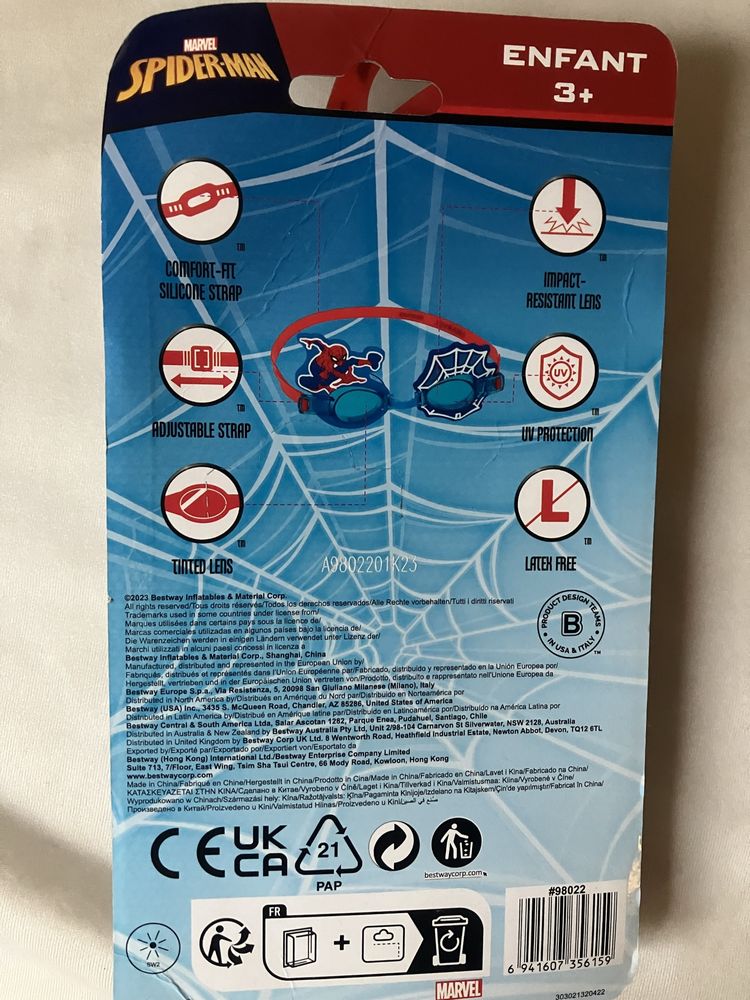 fantastyczne okulary do pływania Spider -Man
