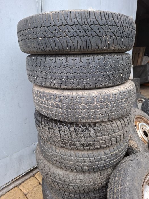 Kola opony r 12 fiat 126 przyczepka Niewiadow zapasowka