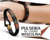 Pulseira de couro masculina