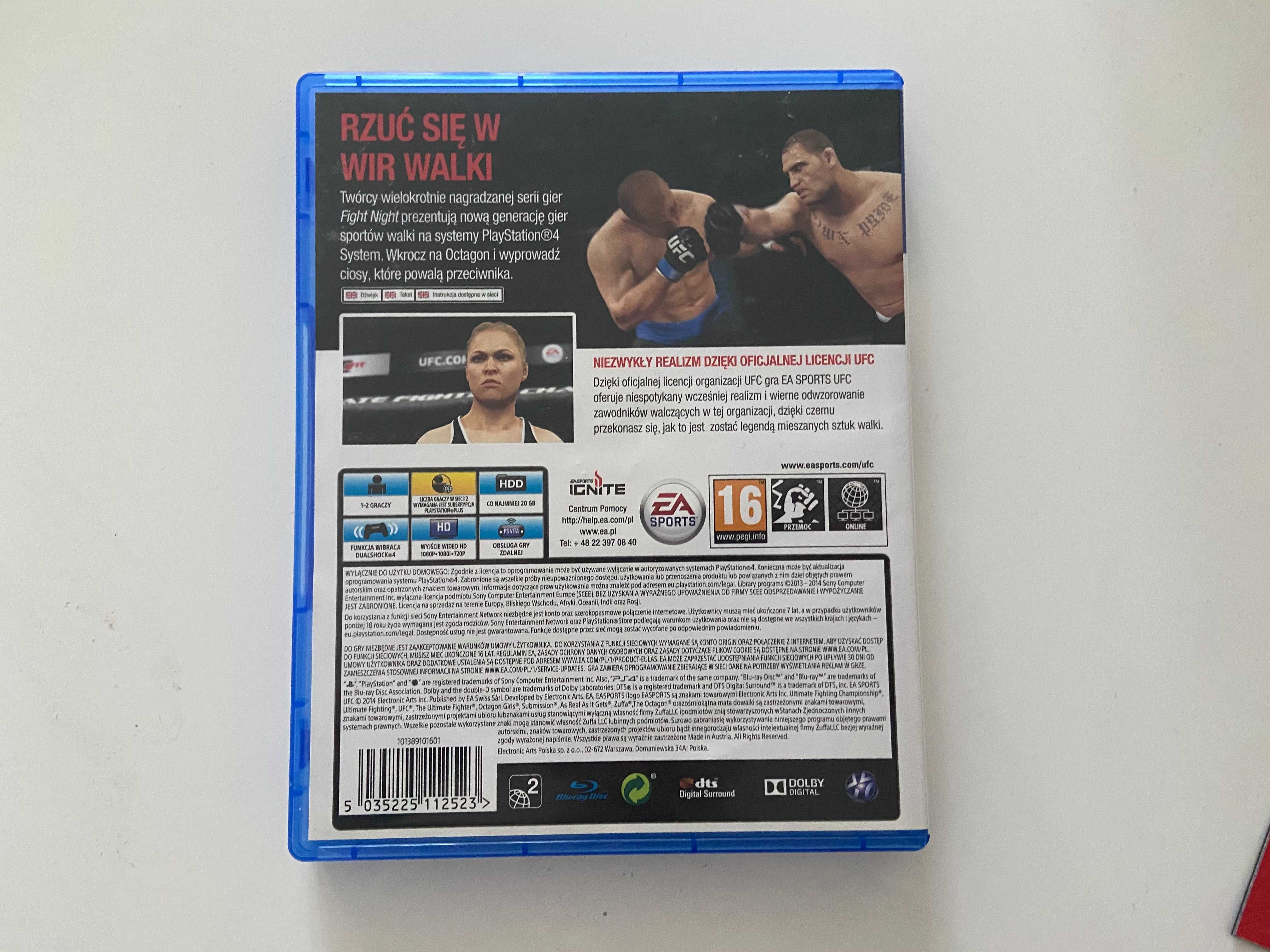 UFC PS4 EA Sports Playstation 4 Gra Sporty Walki