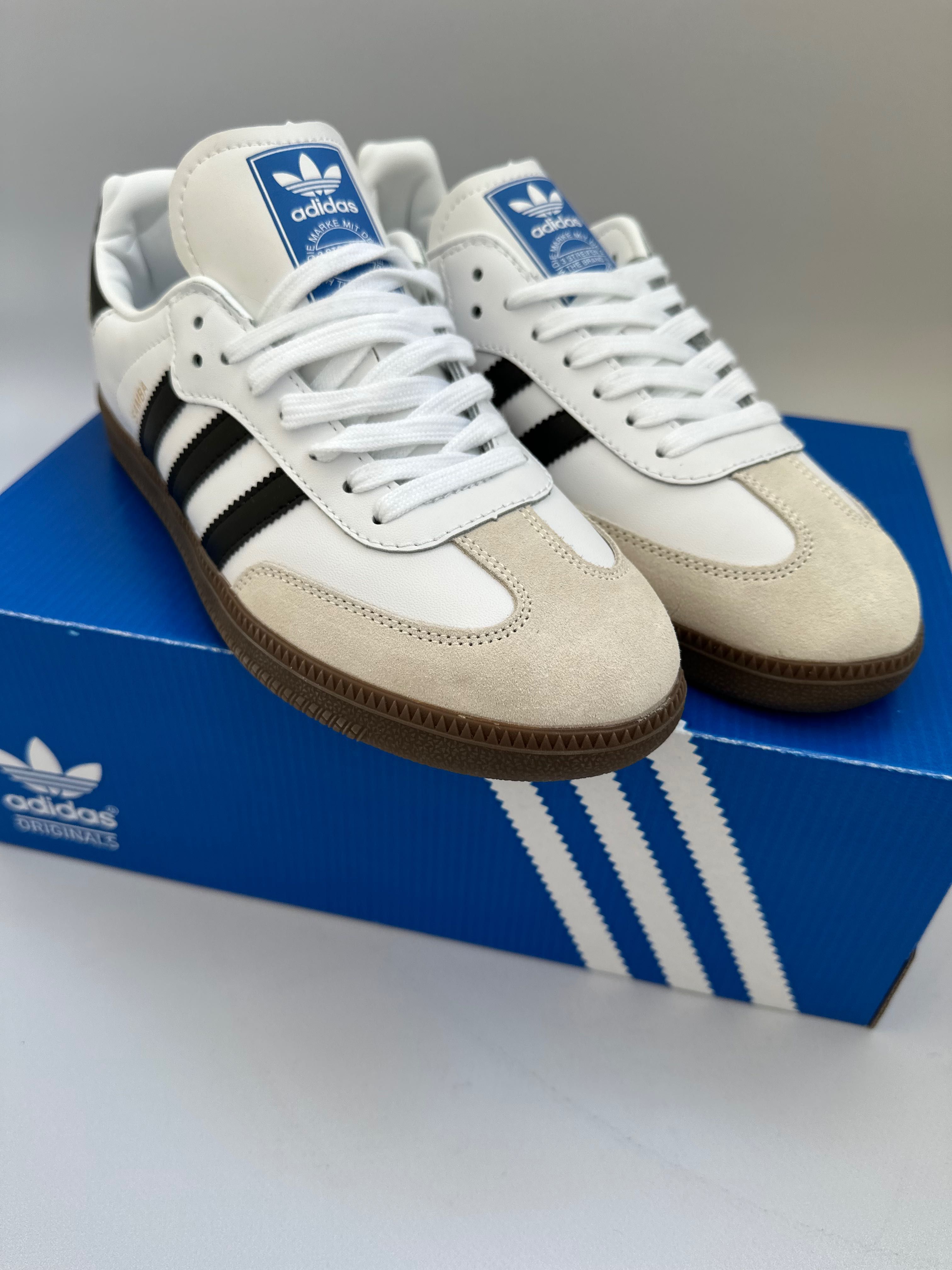 Кеды мужские кожаные Adidas Samba White адидас кросівки чоловічі
