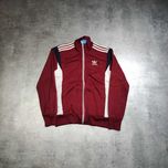 MĘSKA Bluza Bomberka Rozpinana Bordowa 3 Paski Adidas Originals Sport