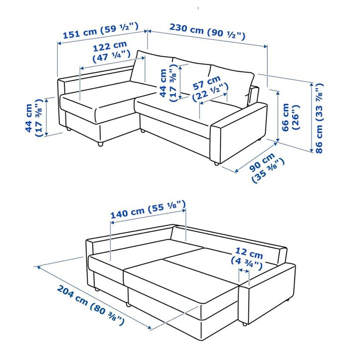Narożnik z funkcją spania Ikea